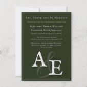 Invitation Monogramme minimaliste Emerald Green (Devant)