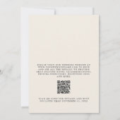 Invitation Monogramme minimaliste ivoire moderne Mariage QR C (Dos)