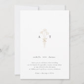 Invitation Monogramme minimaliste Mariage botanique (Devant)
