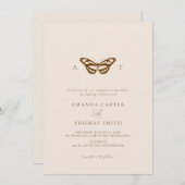 Invitation Monogramme minimaliste Mariage chic (Devant / Derrière)