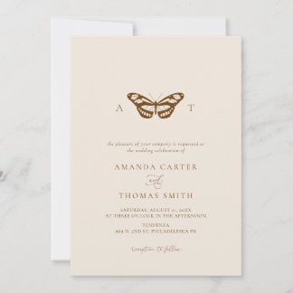 Invitation Monogramme minimaliste Mariage chic
