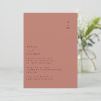 Monogramme minimaliste Mariage tendance en brique 