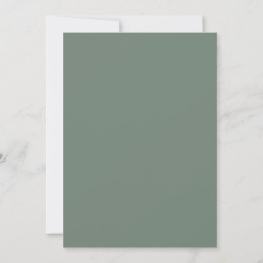 Invitation Monogramme minimaliste Mariage vert (Dos)
