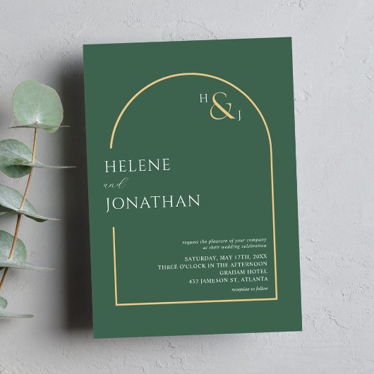 Invitation Monogramme minimaliste moderne mariage élégant