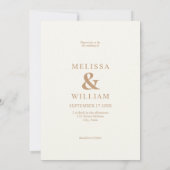 Invitation Monogramme minimaliste moderne Mariage ivoire (Dos)