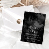 Invitation Monogramme minimaliste moderne Mariage noir photo