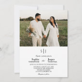 Invitation Monogramme minimaliste moderne Mariage photo (Devant)