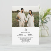 Invitation Monogramme minimaliste moderne Mariage photo (Debout devant)