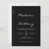 Invitation Monogramme minimaliste moderne Mariage QR Code (Devant)