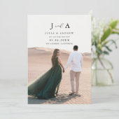 Invitation Monogramme Minimaliste Moderne Photo Enregistrer L (Debout devant)