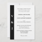 Invitation Monogramme minimaliste noir et blanc (Devant)