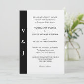 Invitation Monogramme minimaliste noir et blanc (Debout devant)