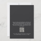 Invitation Monogramme minimaliste noir moderne Mariage QR Cod (Dos)