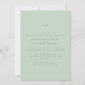 Invitation Monogramme minimaliste Pastel Mint Pistachio Maria (Devant)