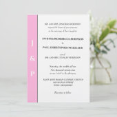 Invitation Monogramme minimaliste pastel rose clair blanc (Debout devant)
