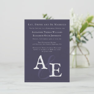 Invitation Monogramme minimaliste Plum violet