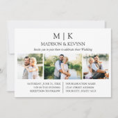 Invitation Monogramme minimaliste QR Code Mariage 3 Photo (Devant)