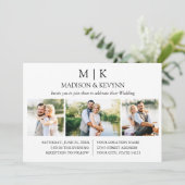 Invitation Monogramme minimaliste QR Code Mariage 3 Photo (Debout devant)