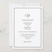 Invitation Monogramme minimaliste simple tout en un Mariage (Devant)