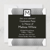 Invitation MONOGRAMME MODÈLE PHOTO DE VAGUES ÉLÉGANTES, noir (Dos)