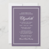 Invitation Monogramme moderne bat mitzvah sur cadre simple (Devant)
