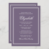 Invitation Monogramme moderne bat mitzvah sur cadre simple (Devant / Derrière)