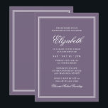 Invitation Monogramme moderne bat mitzvah sur cadre simple<br><div class="desc">Composé d'élégante serif et de typographie de script cursive sur le cadre. Il est conçu par Select Party Supplies,  exclusif pour Zazzle. Disponible ici : http://www.zazzle.com/selectpartysupplies</div>