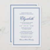 Invitation Monogramme moderne bat mitzvah sur cadre simple (Devant / Derrière)