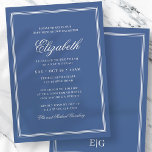 Invitation Monogramme moderne bat mitzvah sur cadre simple<br><div class="desc">Composé d'élégante serif et de typographie de script cursive sur le cadre. Il est conçu par Select Party Supplies,  exclusif pour Zazzle. Disponible ici : http://www.zazzle.com/selectpartysupplies</div>