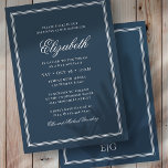 Invitation Monogramme moderne bat mitzvah sur cadre simple<br><div class="desc">Composé d'élégante serif et de typographie de script cursive sur le cadre. Il est conçu par Select Party Supplies,  exclusif pour Zazzle. Disponible ici : http://www.zazzle.com/selectpartysupplies</div>