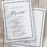 Invitation Monogramme moderne bat mitzvah sur cadre simple<br><div class="desc">Composé d'élégante serif et de typographie de script cursive sur le cadre. Il est conçu par Select Party Supplies,  exclusif pour Zazzle. Disponible ici : http://www.zazzle.com/selectpartysupplies</div>