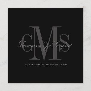 Invitation Monogramme Moderne Contemporain/Couleurs DIY