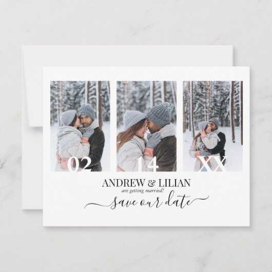 Invitation Monogramme Moderne de Collage de Photos pour Faire (Devant)