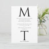 Invitation Monogramme moderne Gras Noir Initiales Mariage Inv (Debout devant)
