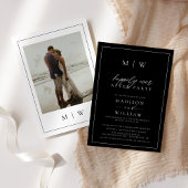 Invitation Monogramme moderne Heureusement Jamais après Maria