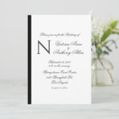Invitation Monogramme moderne Mariage budget simple (Debout devant)