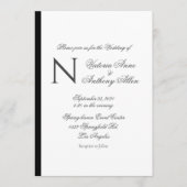 Invitation Monogramme moderne Mariage budget simple (Devant)