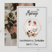 Invitation monogramme moderne mariage plié (Devant / Derrière)