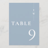 Invitation Monogramme moderne minimaliste bleu poussiéreux Nu (Dos)