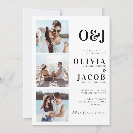 Invitation Monogramme moderne QR Code Mariage photo (Devant)