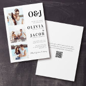 Invitation Monogramme moderne QR Code Mariage photo