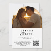 Invitation Monogramme moderne QR Code Photo Mariage Arch (Dos)