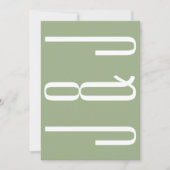 Invitation Monogramme moderne Sage Mariage de typographie ver (Devant)