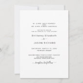 Invitation Monogramme Moderne Simple B/N des Deux Parents (Devant)