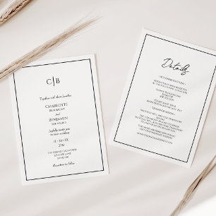 Invitation Monogramme Moderne Simple Et Minimaliste