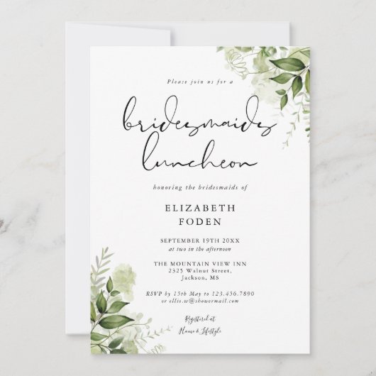 Invitation Monogramme Monogram Bridesmaids Luncheon Invi (Devant)