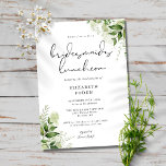 Invitation Monogramme Monogram Bridesmaids Luncheon Invi<br><div class="desc">Cette élégante invitation à déjeuner de femme de chambre feuille de verdure botanique peut être personnalisée avec vos informations en typographie chic avec vos initiales monogrammes au verso. Conçu par Thisisnotme©</div>