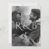 Invitation Monogramme Montagnes noires et blanches Mariage ph (Devant)