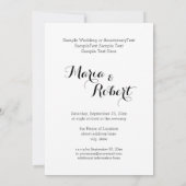 Invitation Monogramme Motif Chevron ZigZag noir et blanc (Dos)