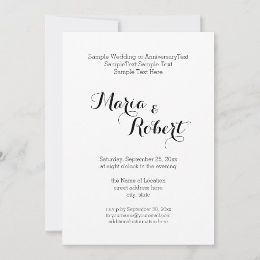 Invitation Monogramme Motif Chevron ZigZag noir et blanc (Dos)